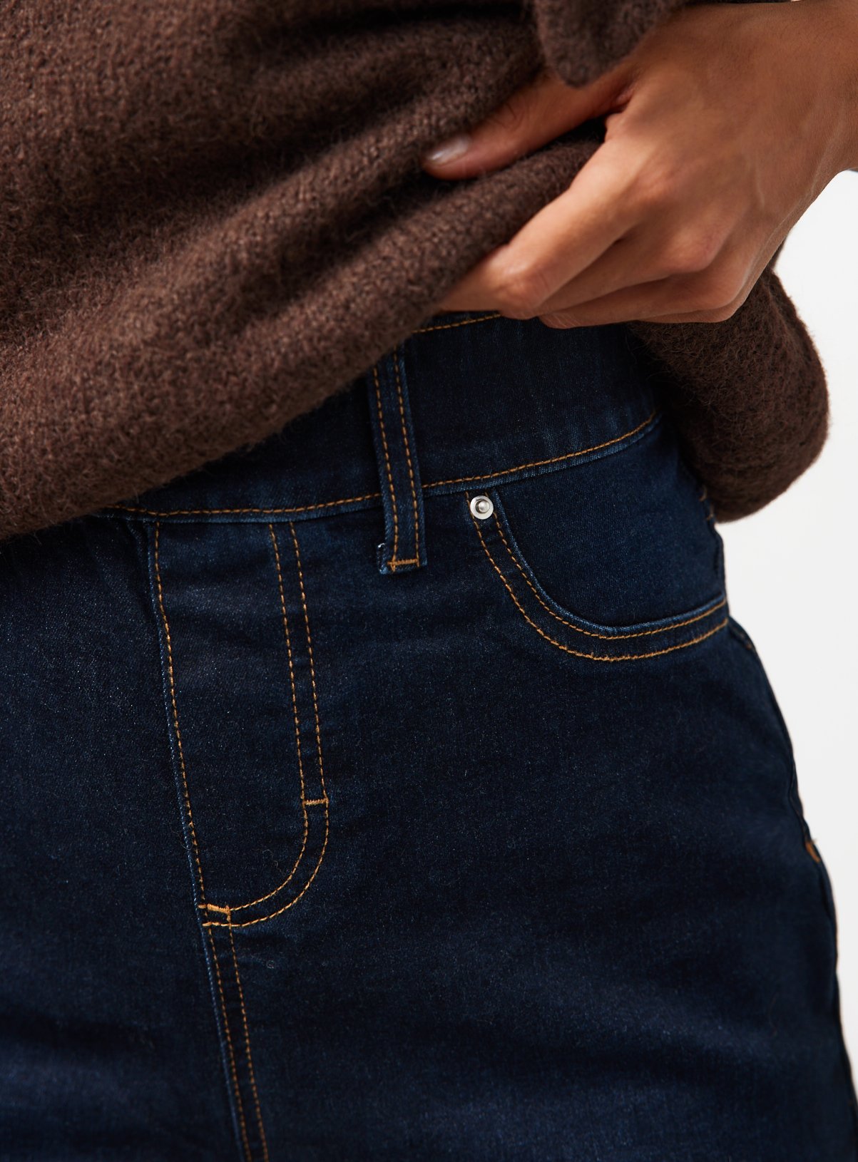 Dark Denim Cotton Rich Stretch Flared Jeggings 20 - Image 3 thumbnail